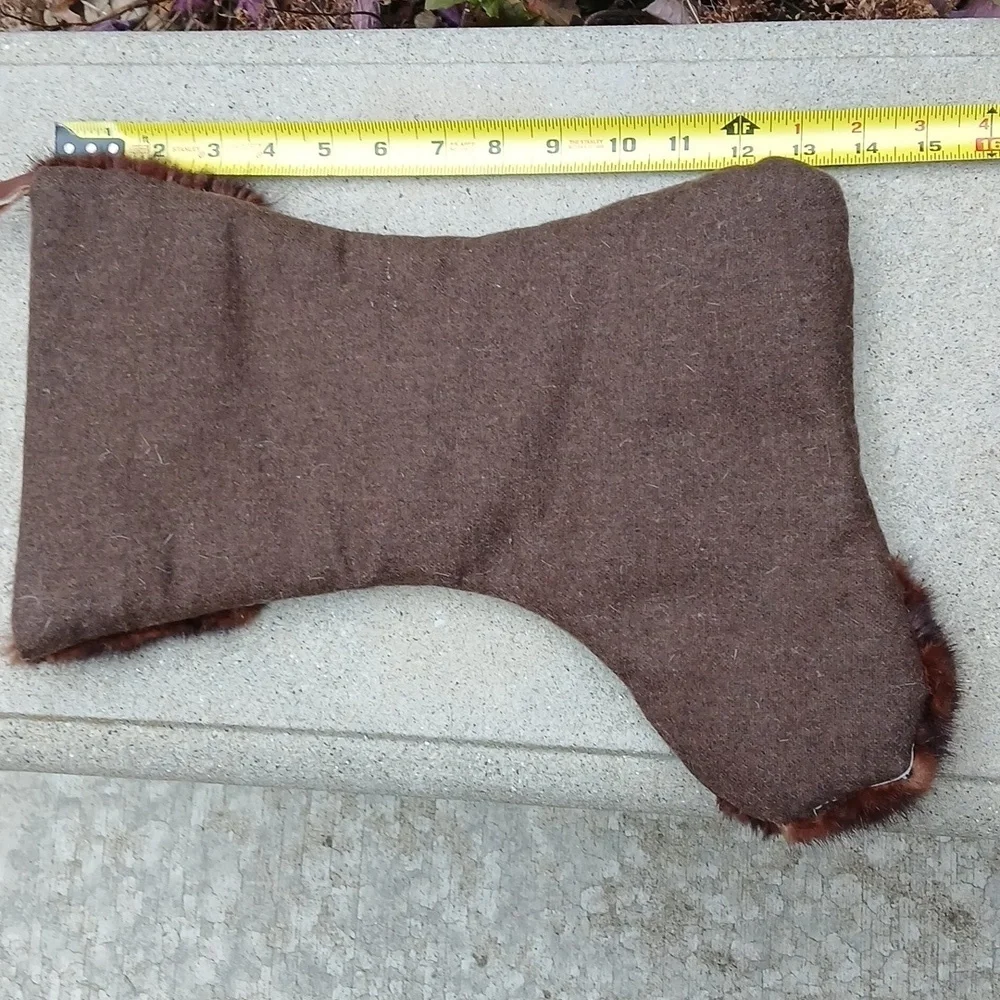 Hand Made mink/Tapestry Christmas Stocking with Mink Fur Trim